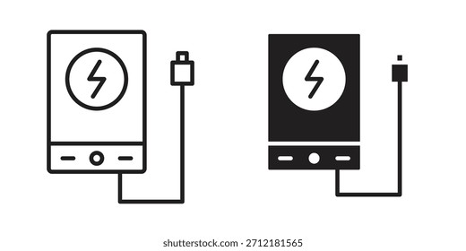 Icono de banco de energía en Vector. Logotipo