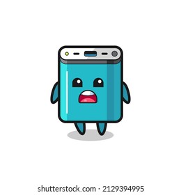 power bank illustration with apologizing expression, saying I am sorry , cute style design for t shirt, sticker, logo element