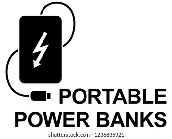 Power bank simple vector UI icon logo design