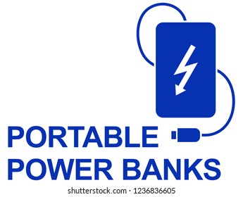 Power bank simple vector UI icon logo design