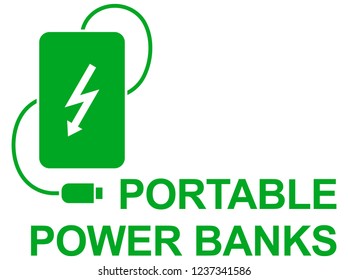 Power bank simple vector UI icon logo design