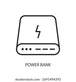 Ícones de vetor de linha fina do banco de energia.