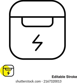 Icono de línea de vector de banco de energía