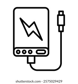 Power Bank Vector Line Icon Design