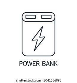 Power bank. Vector linear icon isolated on white background.