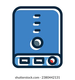 Power Bank Vector Thick Line Filled Dark Colors Icons For Personal And Commercial Use.
