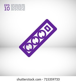Power bar minimal icon. Surge protector line vector icon for websites and mobile minimalistic flat design.