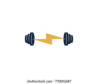 Power Barbell Icon Logo Design Element