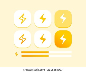 Carga de batería de alimentación o Icono Lightning para interfaz de usuario