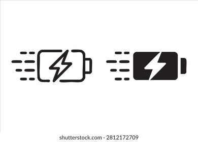 Power and battery charging icons for app dashboards and monitoring tools