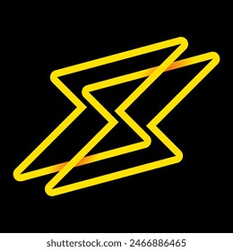 Concepto de batería de energía. Icono moderno de relámpago, Plantilla de logotipo. Ilustración vectorial aislada sobre fondo negro.