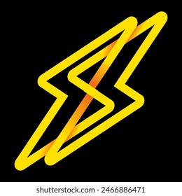 Concepto de batería de energía. Icono moderno de relámpago, Plantilla de logotipo. Ilustración vectorial aislada sobre fondo negro.