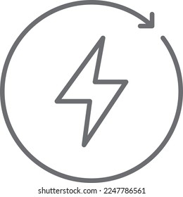 power battery electric icon. Simple line icon in flat style. Vector illustration with sustainable technology theme. Detailed outline icon