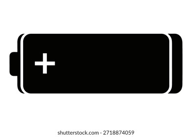Icono de silueta de Vector de Recargo de energía de la batería de energía