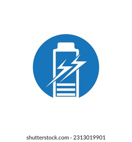 Ilustración del vector con logotipo de energía de la batería de alimentación