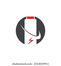Power Battery Energy Logo Vector Illustration