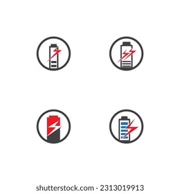 Ilustración del vector con logotipo de energía de la batería de alimentación