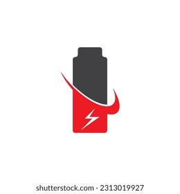 Ilustración del vector con logotipo de energía de la batería de alimentación