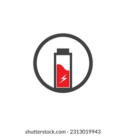 Ilustración del vector con logotipo de energía de la batería de alimentación