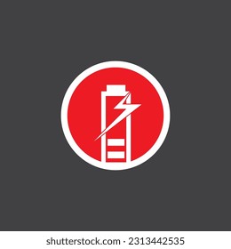 Vektorgrafik des Energieverbrauchs von Netzbatterien
