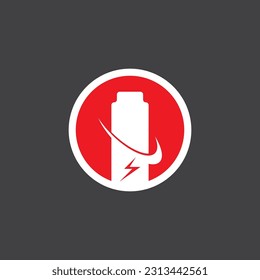 Ilustración del vector con logotipo de energía de la batería de alimentación