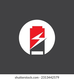 Ilustración del vector con logotipo de energía de la batería de alimentación