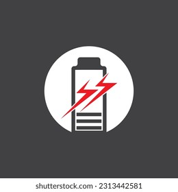 Vektorgrafik des Energieverbrauchs von Netzbatterien