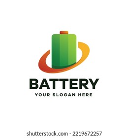 Power Battery Gradient Logo Icon Design