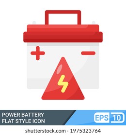 power battery icon in flat style. vector illustration isolated on white background. color can be edit. EPS 10