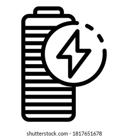 Symbol für Netzbatterien. Umrissenergie-Akku, Vektorsymbol für Webdesign einzeln auf weißem Hintergrund