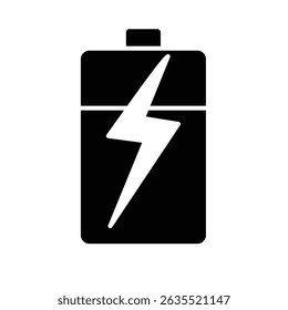 Power battery icon vector, black and white, battery clip art, batteries clip art, battery charge silhouette
