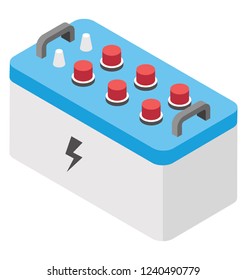 Power battery isometric  icon design