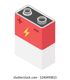 Power battery isometric  icon design