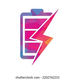 Design-Vorlage für Netzbatterien-Logos Akkuschnelles Ladelogo-Design. Akkubetrieb und Blitzblitz Logo Symbol.