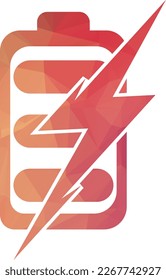Power Battery Logo Design Template. Battery fast Charge logo design. Battery power and flash lightning bolt logo icon.