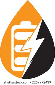 Power Battery Logo Design Template. Battery fast Charge logo design. Battery power and flash lightning bolt logo icon.