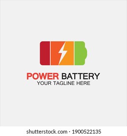 Power Battery Logo icon vector illustration Design Template.Battery Charging vector icon.Battery power and flash lightning bolt logo