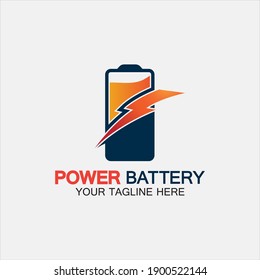 Power Battery Logo icon vector illustration Design Template.Battery Charging vector icon.Battery power and flash lightning bolt logo