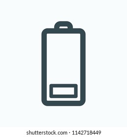 Power battery with low level energy vector icon