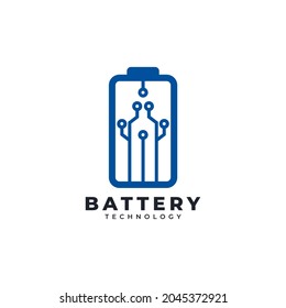 Plantilla de diseño de iluminación de vectores con logotipo técnico de la batería de alimentación