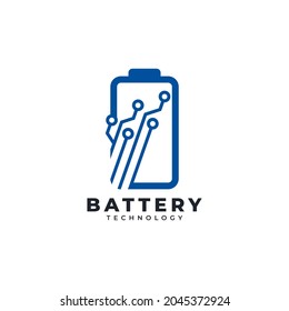 Plantilla de diseño de iluminación de vectores con logotipo técnico de la batería de alimentación