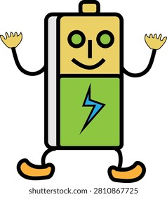 Power battery vector icon cute