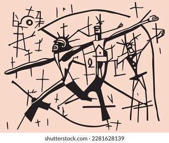 Power and beauty of faith with this stunning abstract illustration painting of the Lord Jesus and his cross. easter, jesus is risen, jesus crucified, israel, bethlehem, holy communion, christian