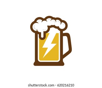 Power Beer Icon Logo Design Element