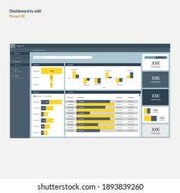 Power Bi Dashboard. Business Report. Information Design. Data Visualization. EPS10