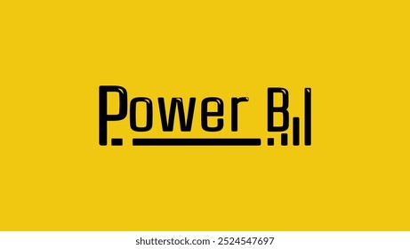 Letras do Power BI, ilustração em cores simples