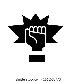 Power black icon, concept illustration, vector flat symbol, glyph sign.
