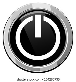 Power black round icon