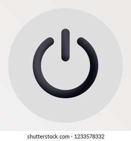 Power blended bold black line icon. Vector illustration of power button shape fluid pictogram in a circle over white background for your graphic and web design
