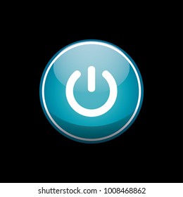 Power blue circle button icon symbol background texture. Vector illustration.